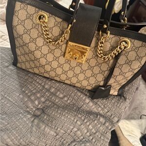 Gucci Tan and Black Interior Bag
